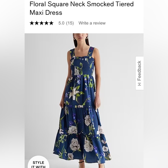 Express Dresses & Skirts - Express - Floral Square Neck Maxi Dress - NWT - Size Large